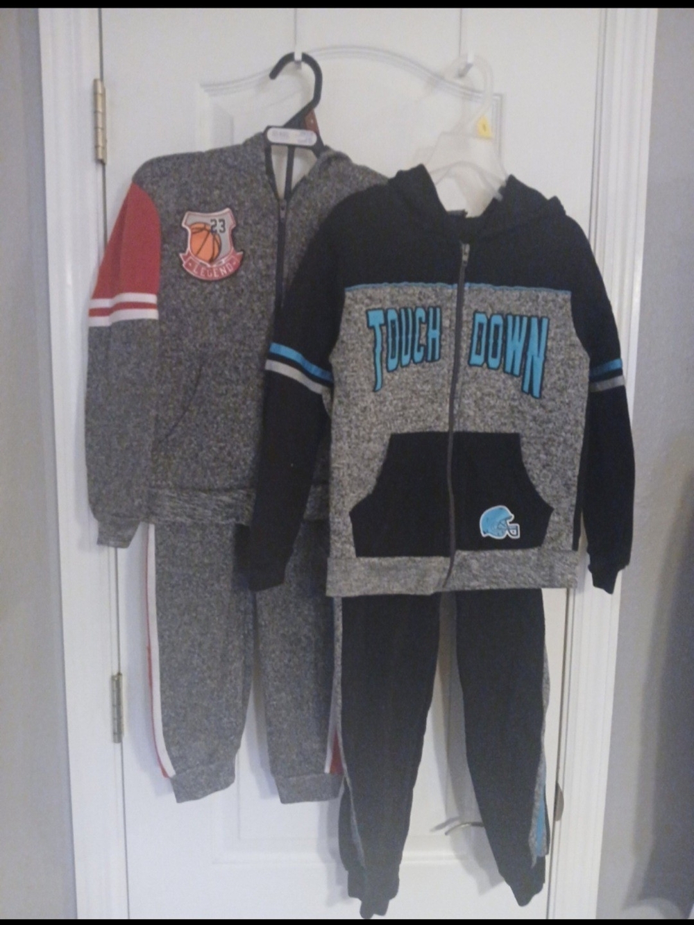 Touchdown Gray & Black Kids Hoodie Sets